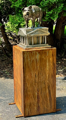 Sum Pig gets a new pedestal on the way to a new (temporary) home