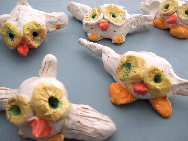 Owls, made by four year old students at La Jolla Methodist.