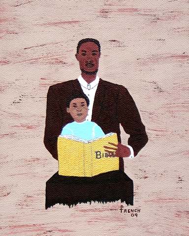 Man and Child with Bible