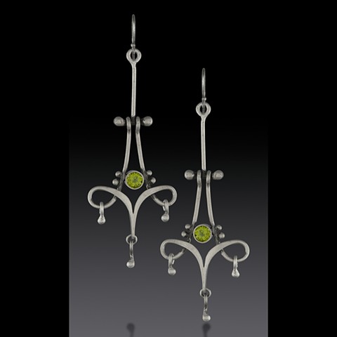 Peridot and Sterling Silver Earrings