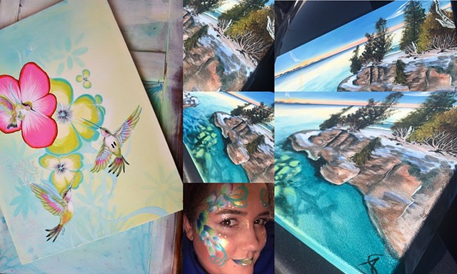 Cave Point painting by Anna Todaro Sadur