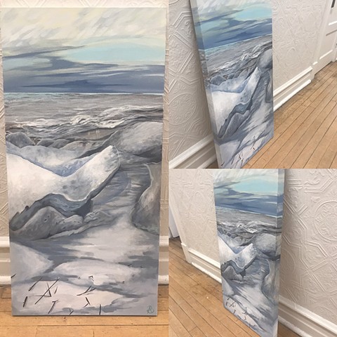 Ice Shoves or Door County on Green Bay painting by Anna Todaro Sadur