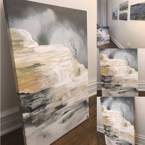 Mammoth Hotsprings from Yellowstone National Park painting by Anna Todaro Sadur