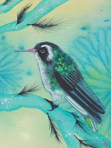 Green Bird painting by Anna Todaro Sadur
