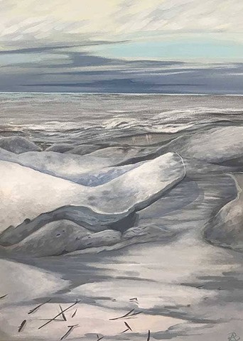 Door County Ice Shoves on Green Bay painting by Anna Todaro Sadur