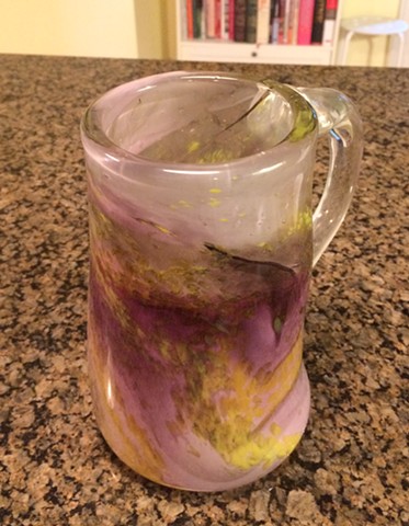 purple vase with handle