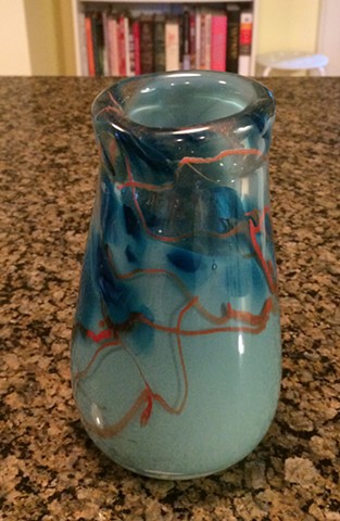 blue & orange vase