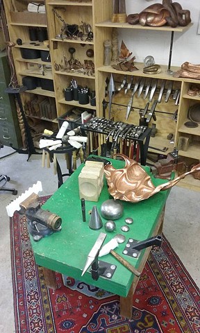 Kai Wolter, Metalsmith, Kaiwerx Studio, tools, hammering stakes, hammers