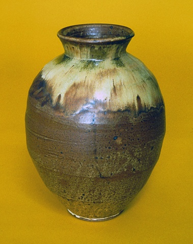 large wood ash vase