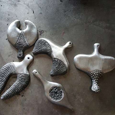 cast aluminum works in progress by Mary Meyer