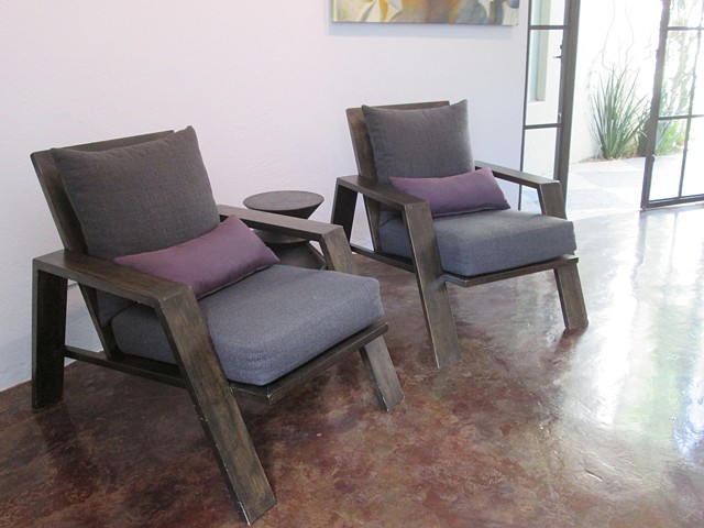 Contemporary wood lounge chairs