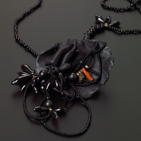Blackened Flower Necklace