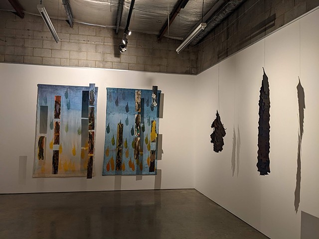 Fanny Retsek and Sandra Starkey Simon %Habitat: Bats and Bark% and %Market Bats% Installation View, 2022 praxis ARTSPACE Bowden South Australia