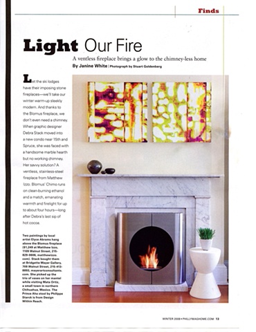 Philadelphia Home Magazine article with two paintings