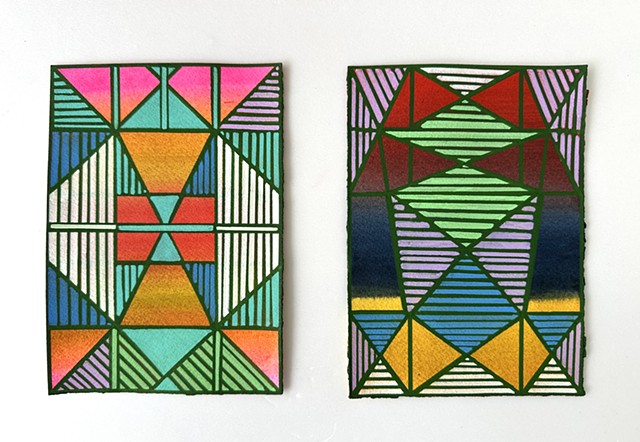 SHOP - 
2026 Small Works on Paper Series
7" x 5" each;
$150 for the two pieces shown together;
Shipping within the US only;

For shipping elsewhere - please purchase here: www.saatchiart.com/elyceabrams