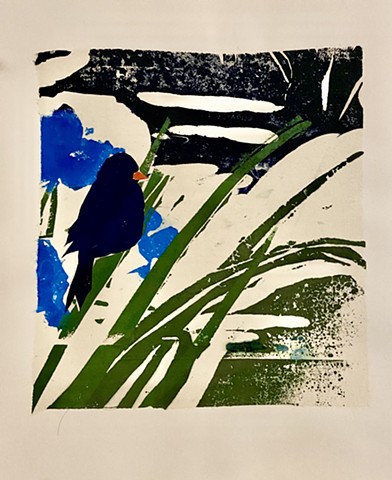 Bluebird on Iris (sold)