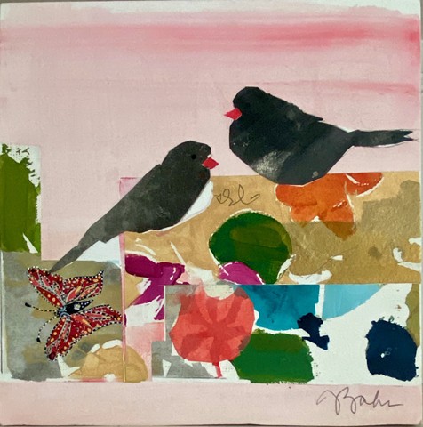 Sparrows with Butterfly