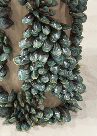 Green mussels, detail