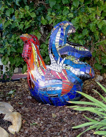Mosaic Rooster Sculpture