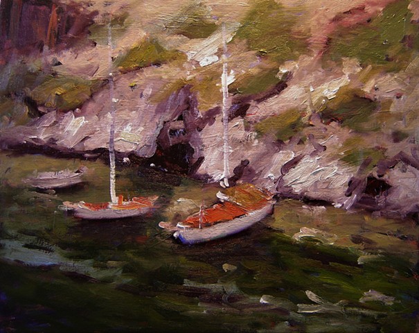 Boats, paintings of boats, French, France, Provence, Le Calanques, Cassis, paintings of Cassis