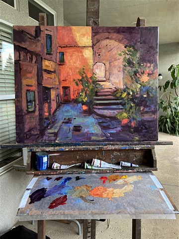 italy,cinque terre, painting of italy, painting of cinque terre