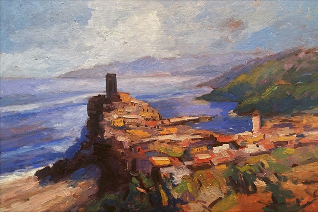 Vernazza, carrugi, paintings of the Cinque Terre, paintings of Italy