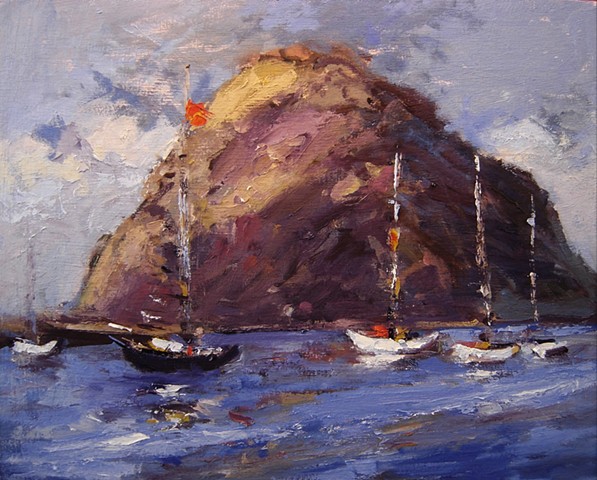 Boats in front of Morro Rock