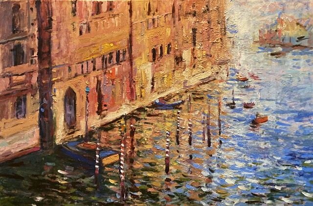 Grande Canal in Venice Italy R W Bob Goetting, french and italian riviera, Paintings of Venice, Original artwork of Venice, Artwork of Venice, Venice paintings