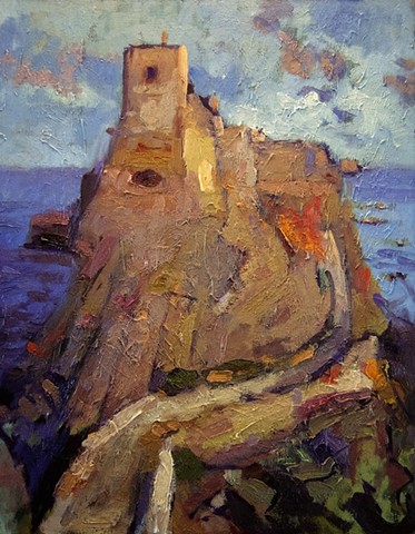 Castle, Italy, Italian castles, Paintings of Italy, Paintings of Italian castles, R. W. Bob Goetting