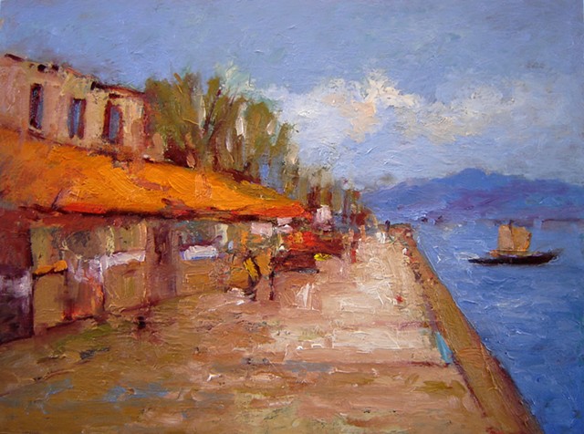 Afternoon in Nafplio Greece, seaside, Peloponnese, Greece, resort, Paintings of Greece