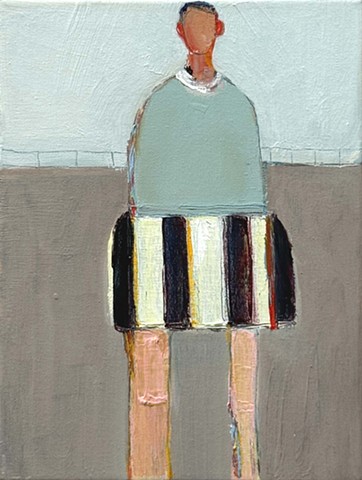Small Figure #389, 12"x9", oil on canvas, framed, $890