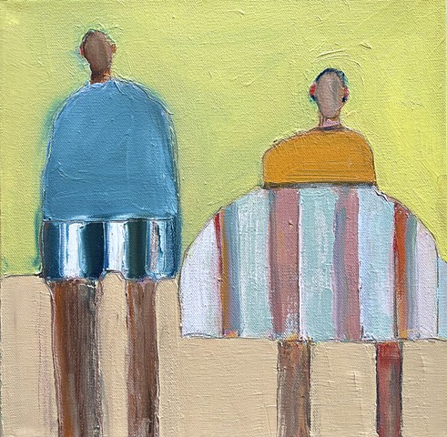 Small Figure(s) #366, 12"x12", oil on canvas, unframed, $1100