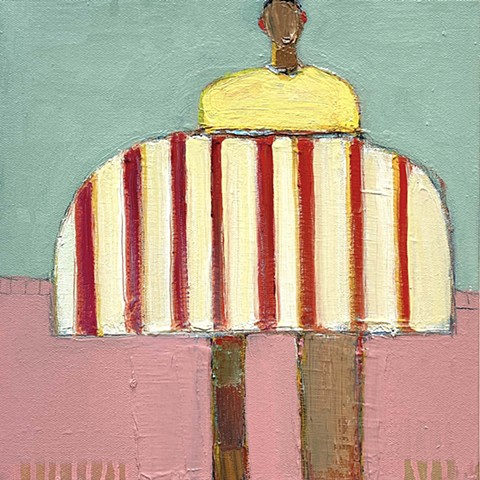 Small Figure #455, 12"x12", oil on canvas, 2025, SOLD