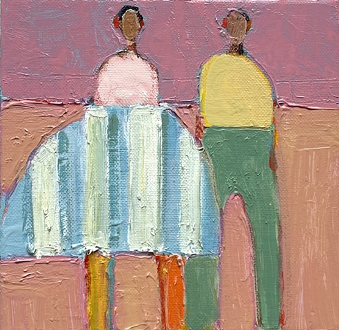 Small Figure #428, 8"x8", oil on canvas, SOLD