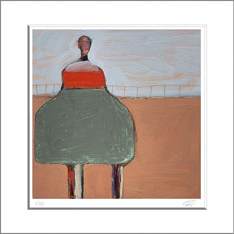 Small Figure #320, PRINT, 12"x12", matted, $105