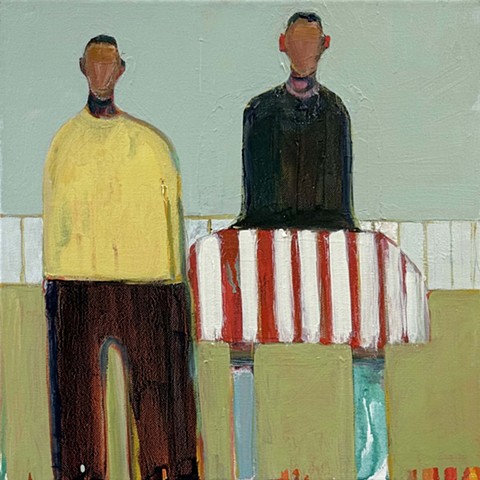 Small Figures #444, 15"x15", oil on canvas, framed, $1,500