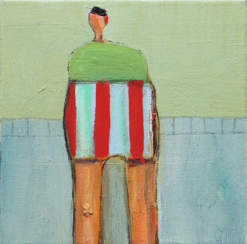 Small Figure(s) #381, 8"x8", oil on canvas, framed, $660