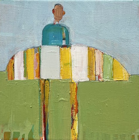 Small Figure #426, 8"x8", oil on canvas, SOLD