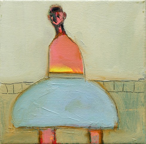 Small Figure(s) #379, 8"x8", oil on canvas, framed, $660