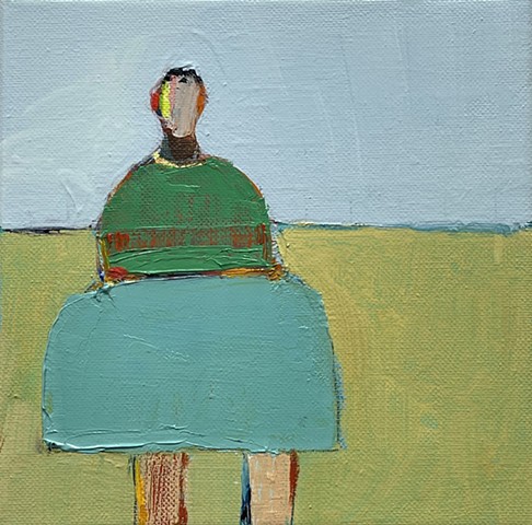 Small Figure #438, 8"x8", oil on canvas, SOLD