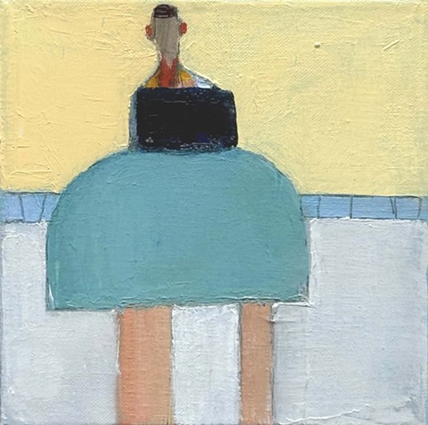 Small Figure #378, 8"x8", oil on canvas, framed, $660