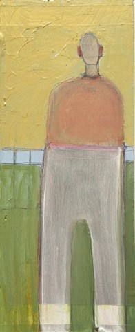 Small Figure #494, 13"x5", oil on panel, $660