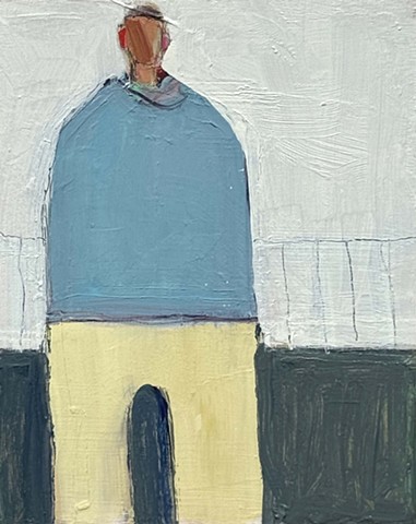 Small Figure #461, 10"x8", oil on panel, framed, $800