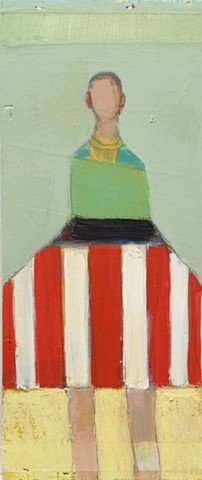 Small Figure #492, 13"x5", oil on panel, $660