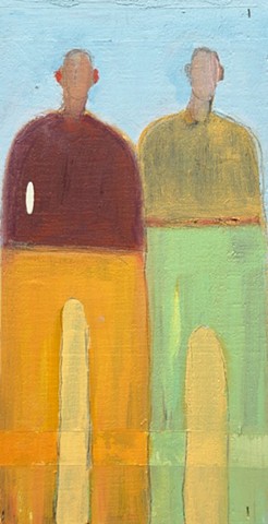 Small Figures #496, 12"x6", oil on panel, $660