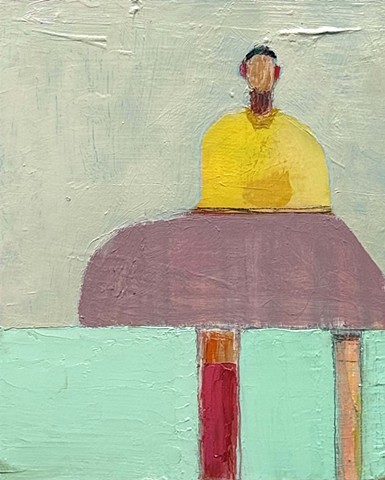 Small Figure #458, 10"x8", oil on panel, framed, SOLD