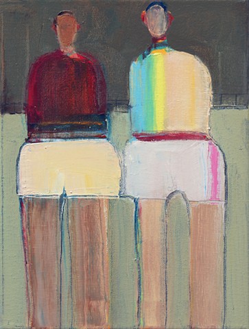 Small Figure(s) #386, 12"x9", oil on canvas, framed, $890