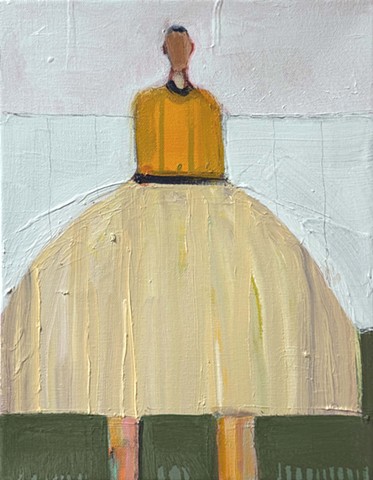 Small Figure #469, 14"x11", oil on canvas, unframed,  SOLD