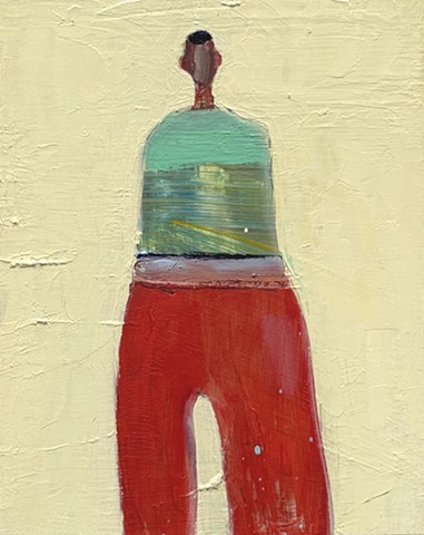 Small Figure #460, 10"x8", oil on panel, framed, $800