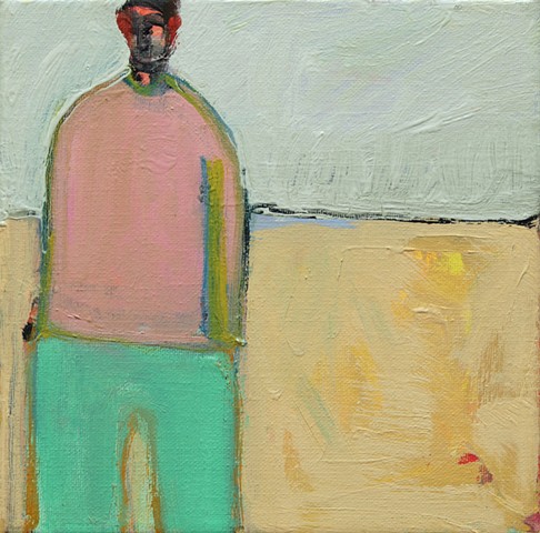 Small Figure(s) #372, 8"x8", oil on canvas, framed, $660
